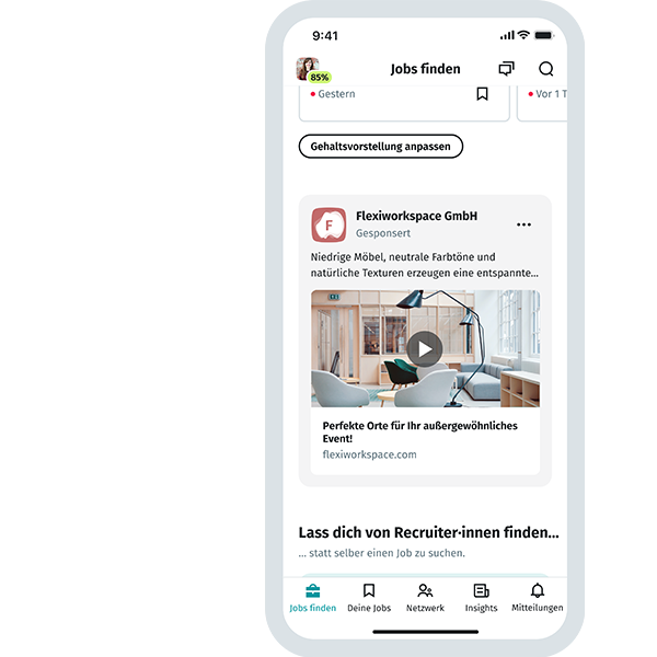 XMS XING Video Ads Produkt-Mockup mobil